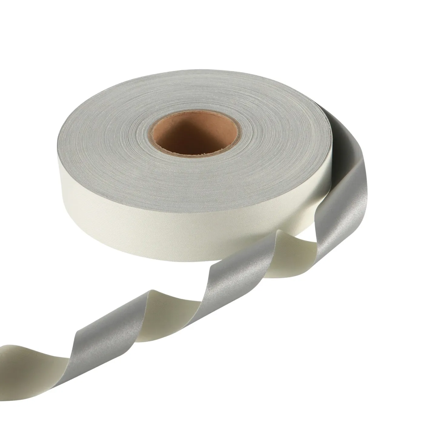 Flame retardant reflective cloth, cream woven base with silver coated face