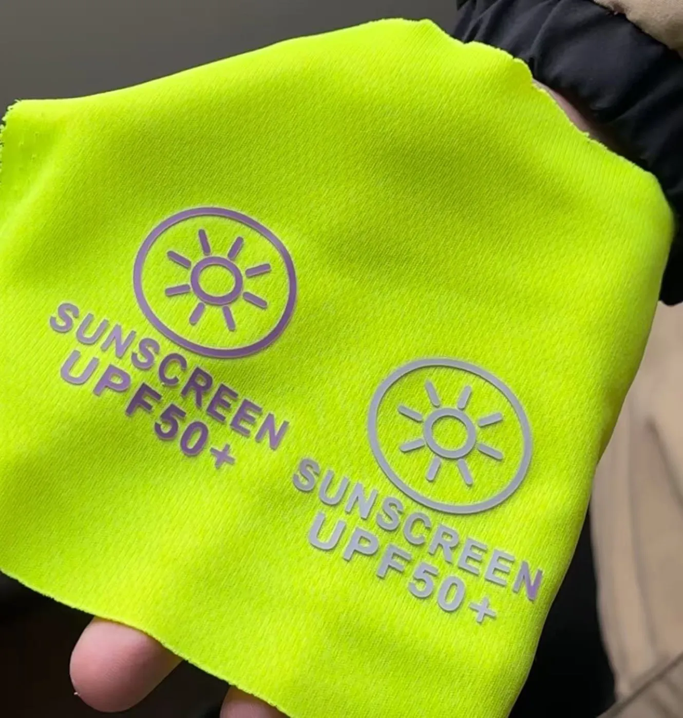 Photochromic Heat Transfer — material sample photographed on white