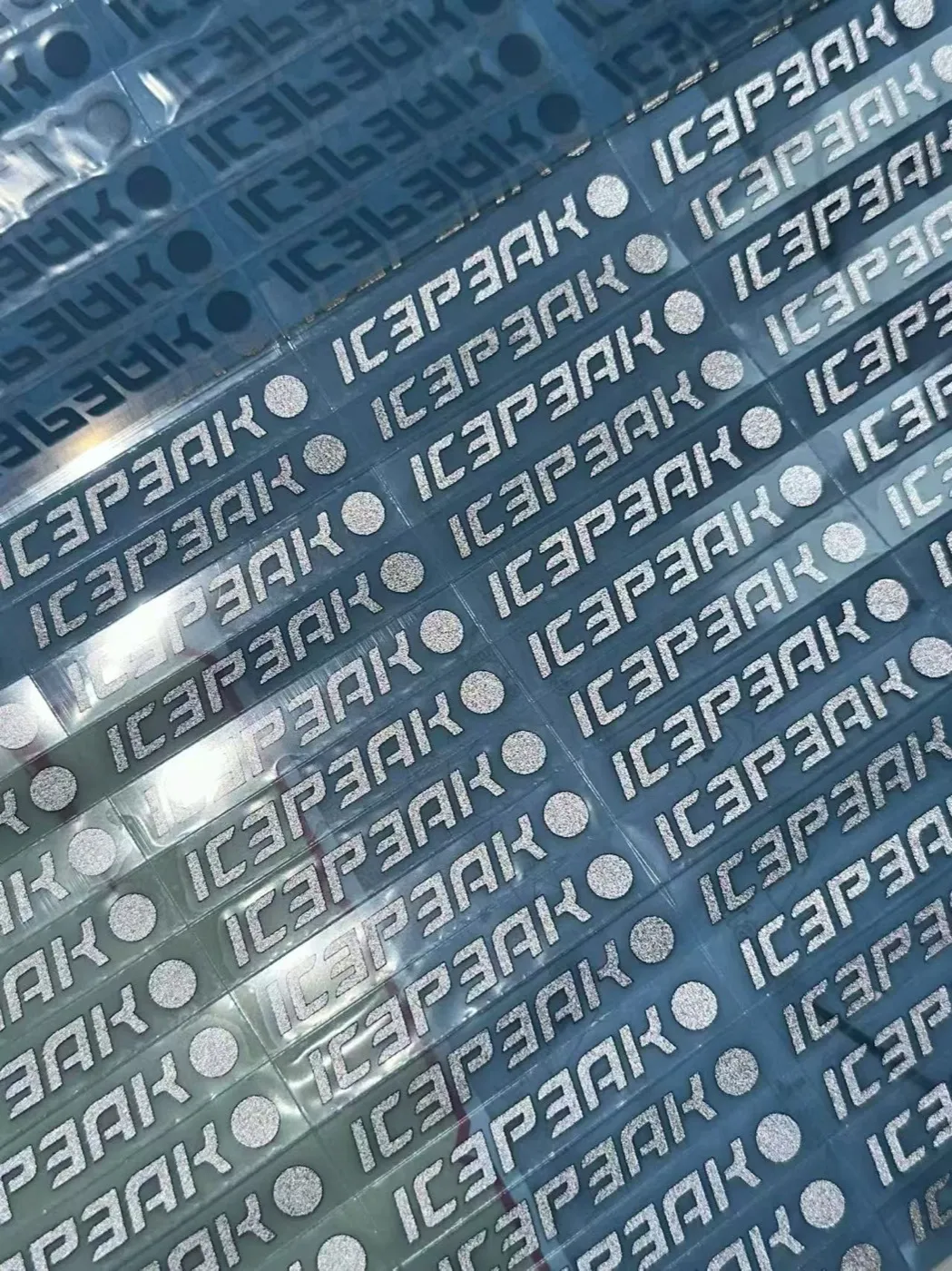 Reflective Printing — material sample photographed on white