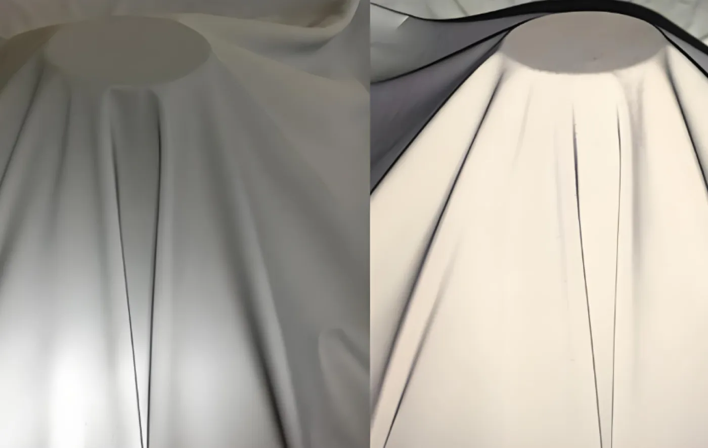 Soft Reflective Fabric — material sample photographed on white
